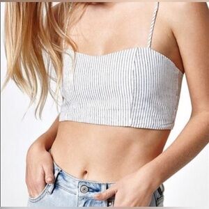 John Galt Seersucker Bralette Top